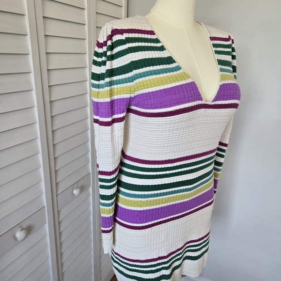 Free People Gidget Sweater Mini Dress Women's L Preppy‎ Coastal Nautical - Picture 4 of 12